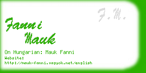 fanni mauk business card